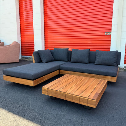 Article Lubek 82.5" Outdoor Low Left Sectional In Slate Gray