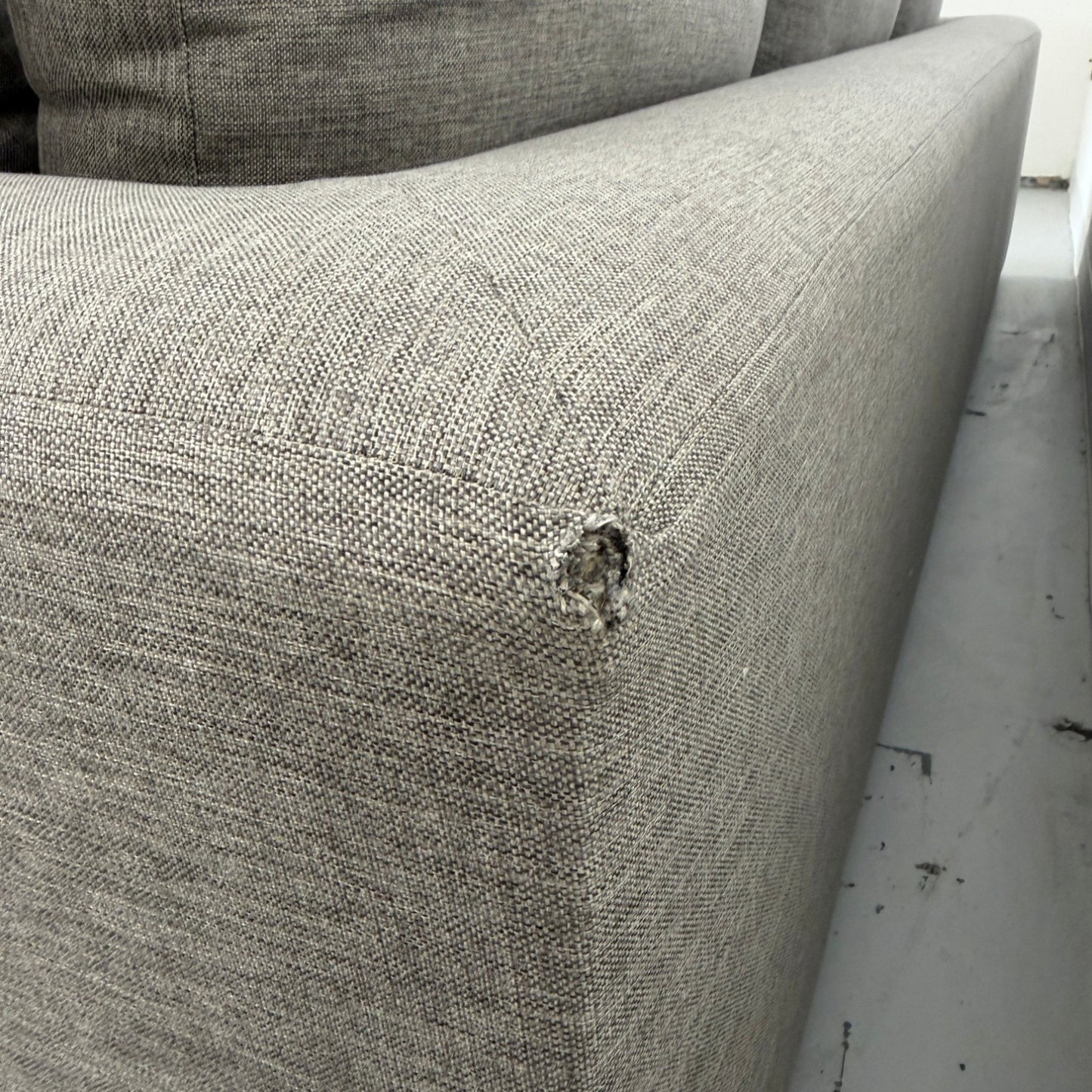Living Spaces "Shuffle" Gray Reversible Sectional