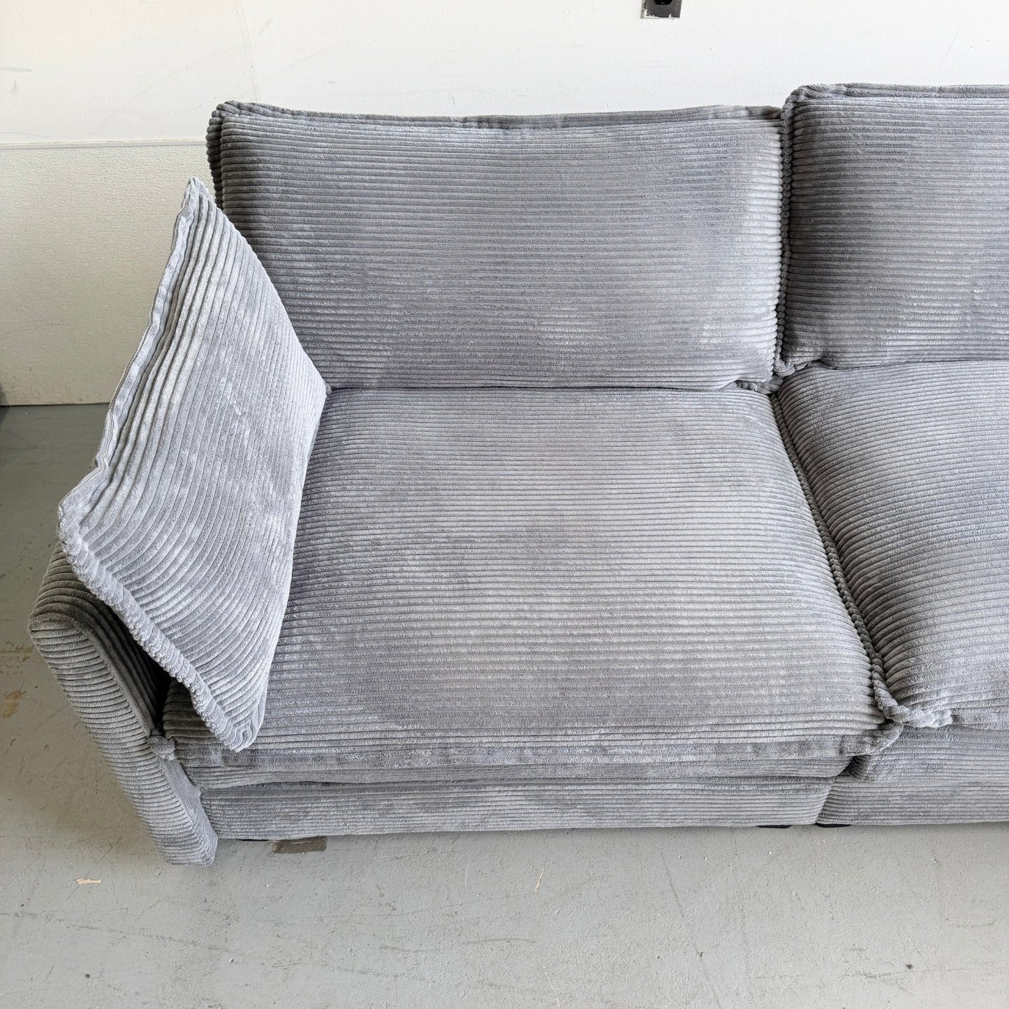 Dark Grey Corduroy Sectional