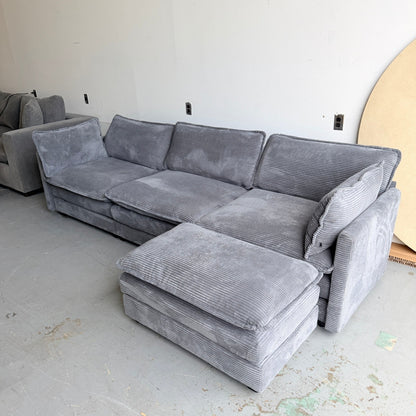 Dark Grey Corduroy Sectional