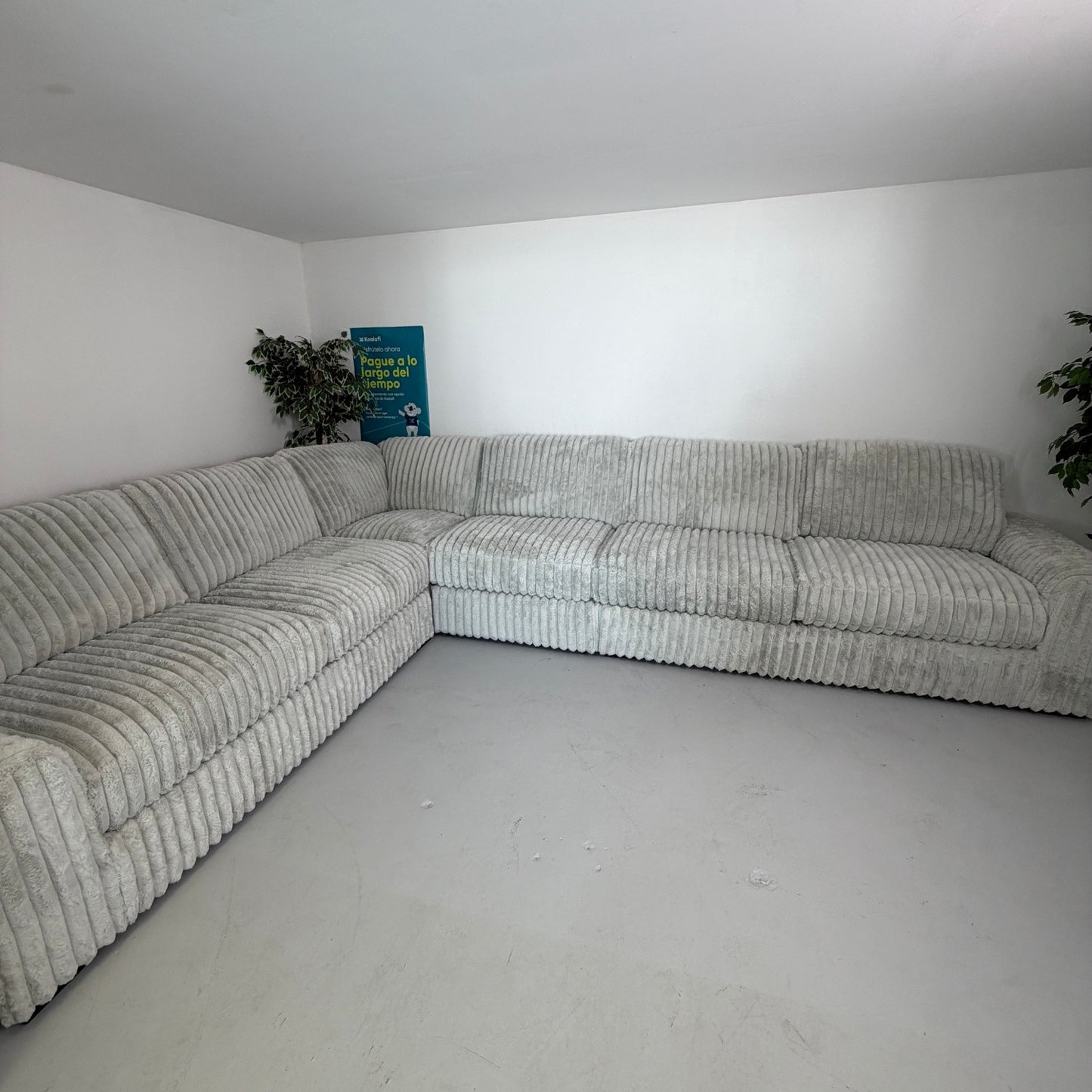Ashley "Stupendous" Gray 4-Piece Corduroy  Sectional