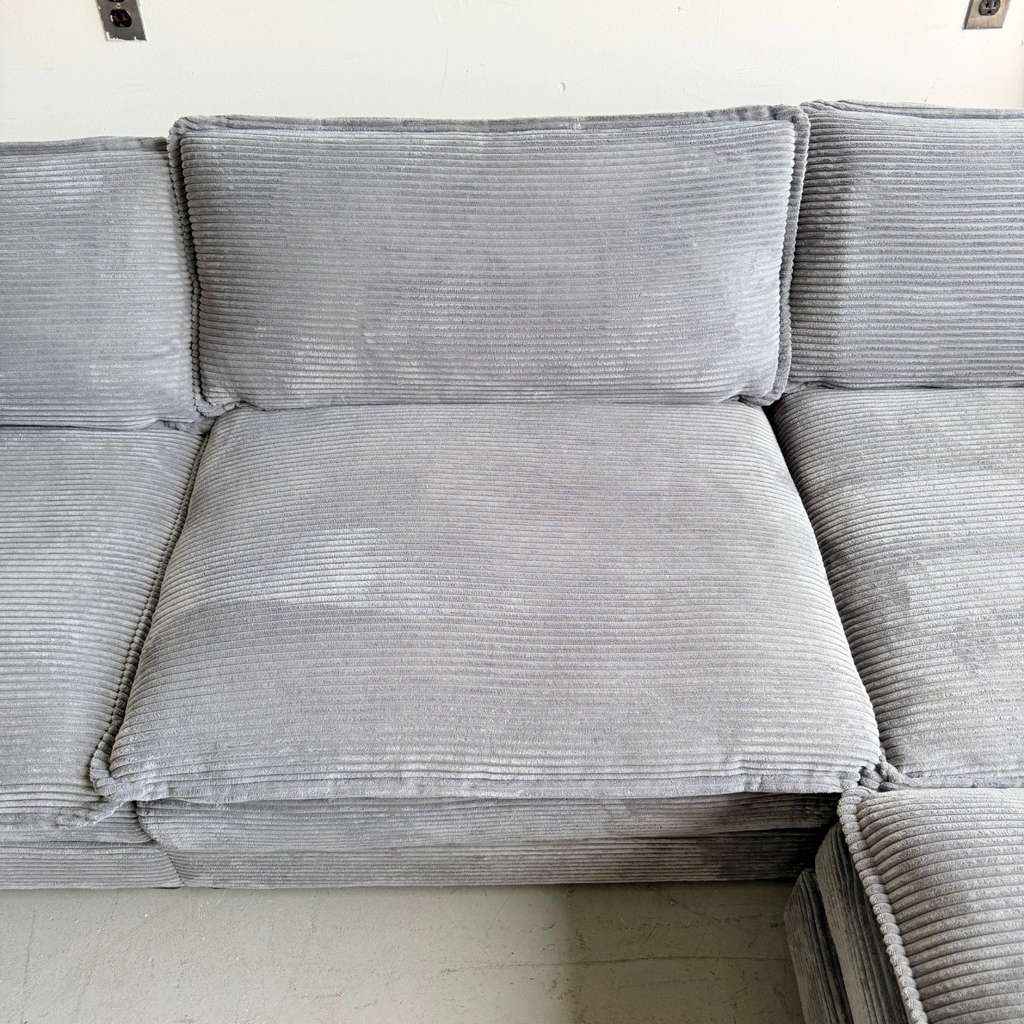 Dark Grey Corduroy Sectional