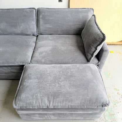 Dark Grey Corduroy Sectional