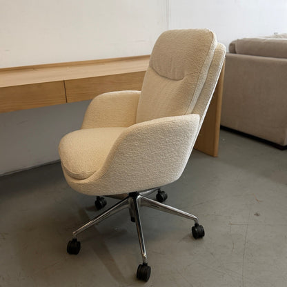 Article Bea Executive Office Chair In Ivory Wool Bouclé