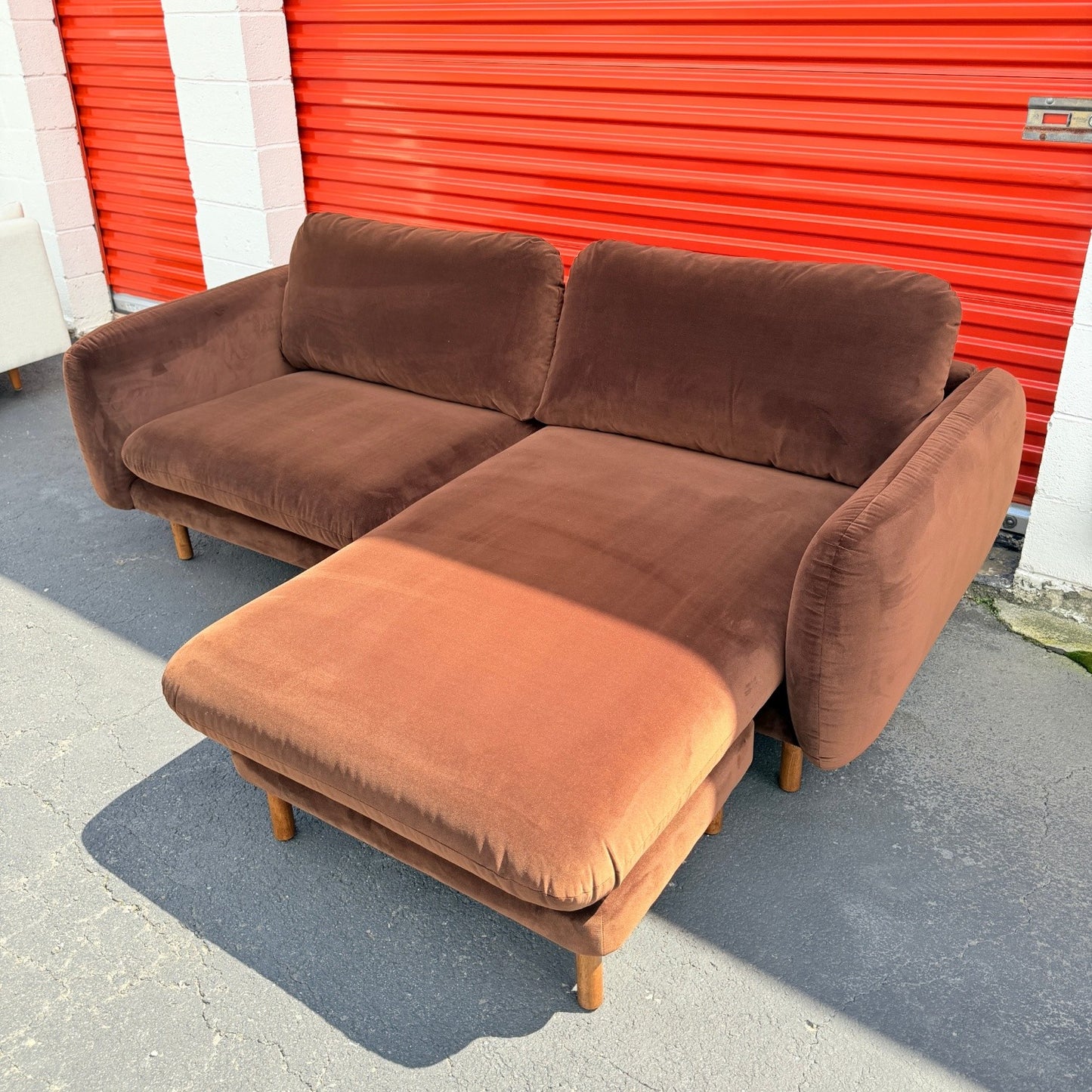 Article Sanders 85.5" Velvet Reversible Sectional