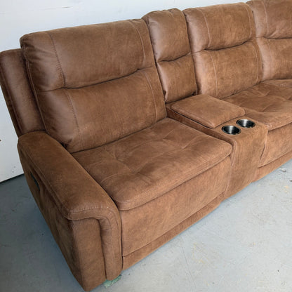 Simms Brown Fabric Power Reclining Sectional