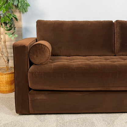Article "Sven" Tufted Brown Velvet Sofa