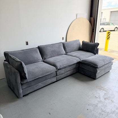Dark Grey Corduroy Sectional