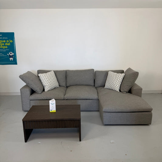 Living Spaces "Shuffle" Gray Reversible Sectional