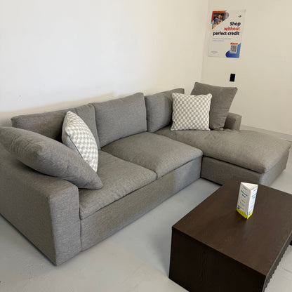 Living Spaces "Shuffle" Gray Reversible Sectional