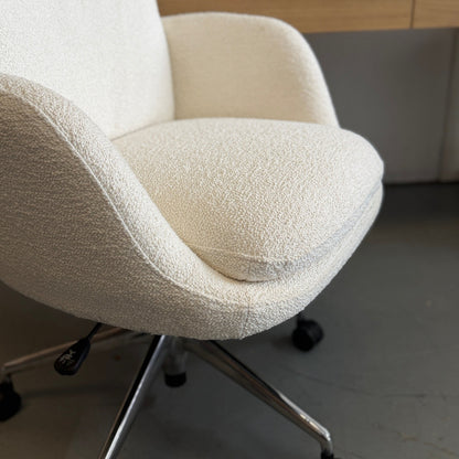 Article Bea Executive Office Chair In Ivory Wool Bouclé