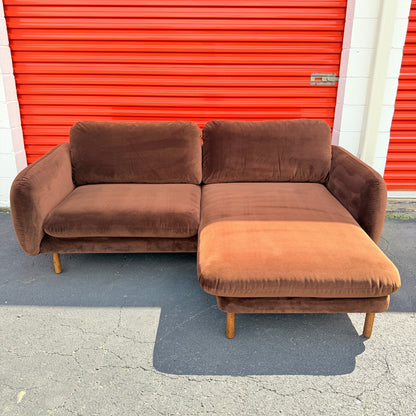 Article Sanders 85.5" Velvet Reversible Sectional