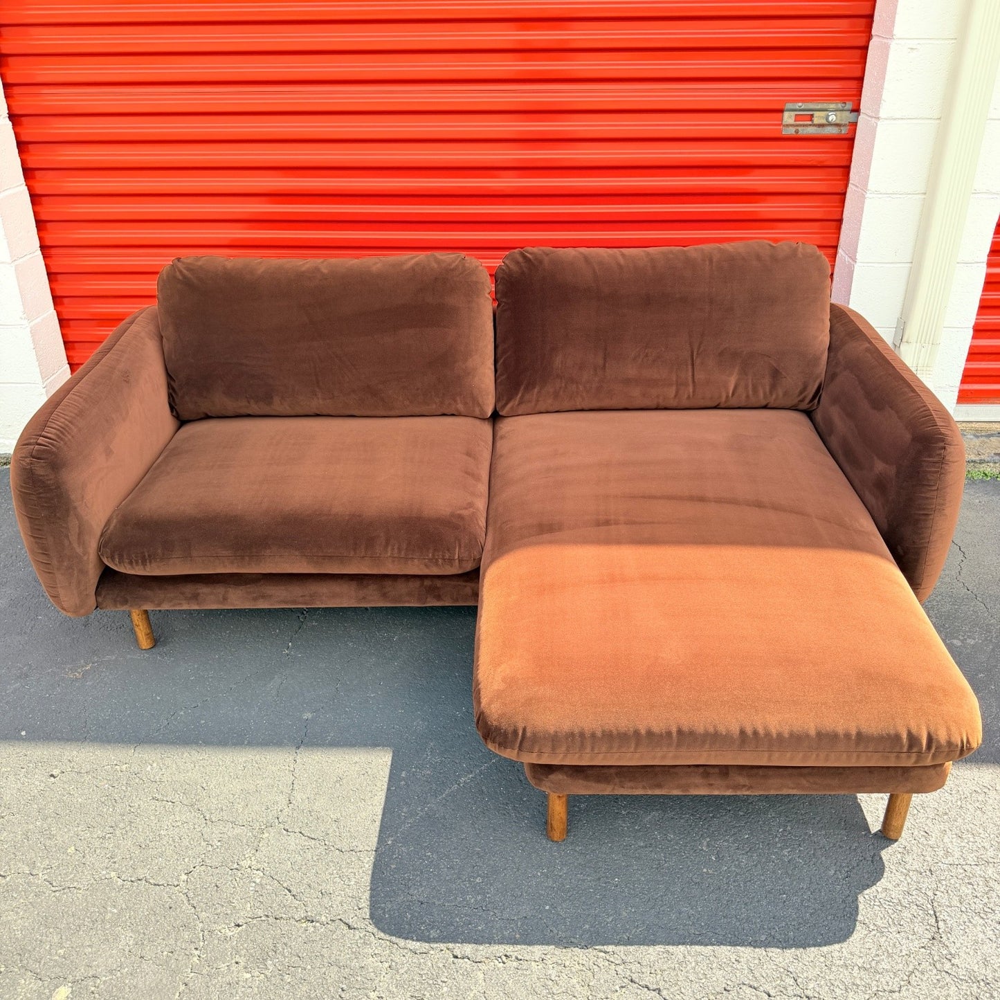 Article Sanders 85.5" Velvet Reversible Sectional