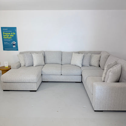 Gray U Shape Sectional With Performance Fabric