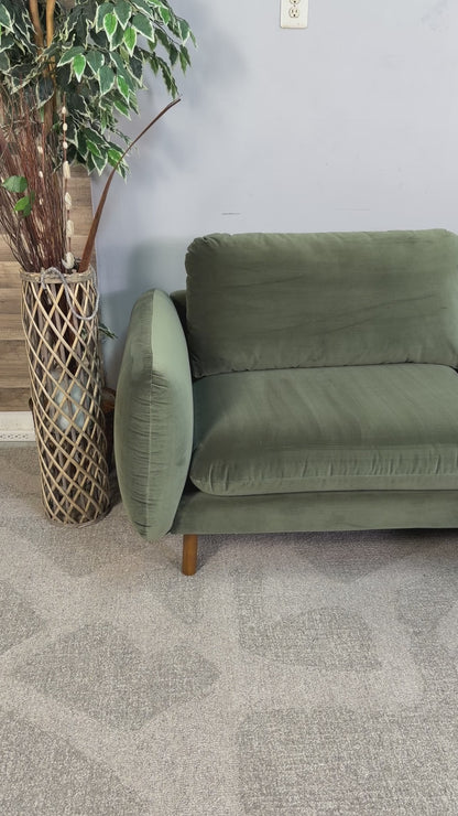 Article Sanders 85.5" Green Velvet Reversible Sectional