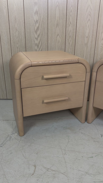 2 Article Beige Faydra 2-Drawer Nightstands
