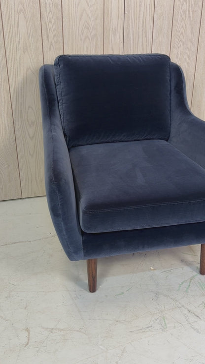 Article Matrix Blue Velvet Lounge Chair