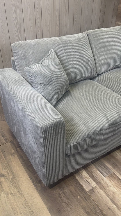 Furnica Grey Corduroy Sectional